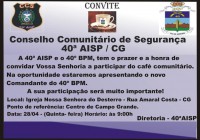 Conselho Comunitário de Segurança convida para reunião desta quinta feira (28-04)