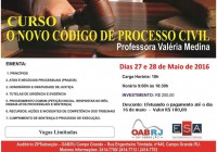 Curso de Processo Civil dias 27 e 28 na OAB Campo Grande